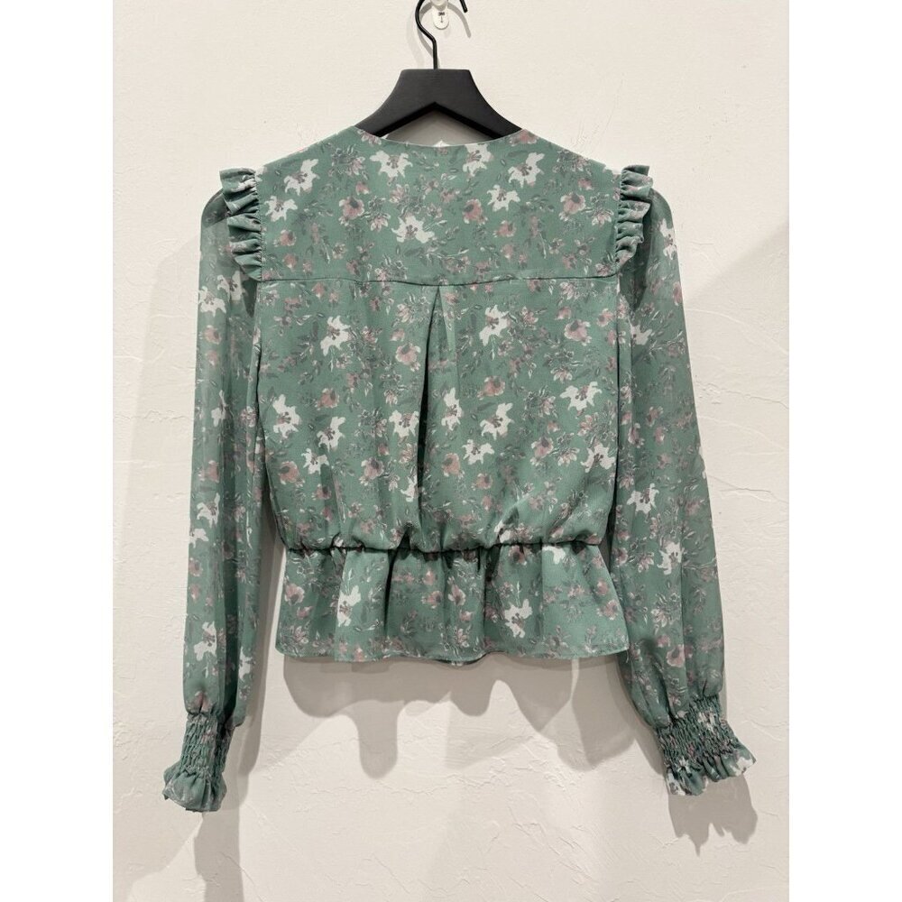 Wayf Floral Long Sleeve Top Green Size XS - Picture 9 of 9